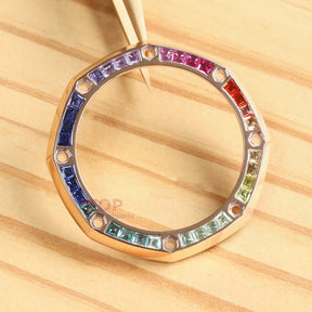 Synthetic Rainbow Sapphires Bezel for Audemars Piguet AP 26470OR Royal Oak Offshore 42mm Watch