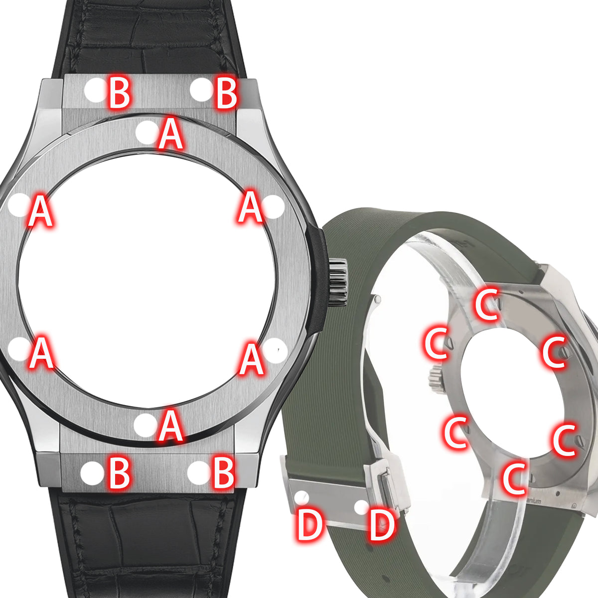 Watch Screw for Hublot Classic Fusion 45mm Watch Bezel/Case Back/Strap/Buckle