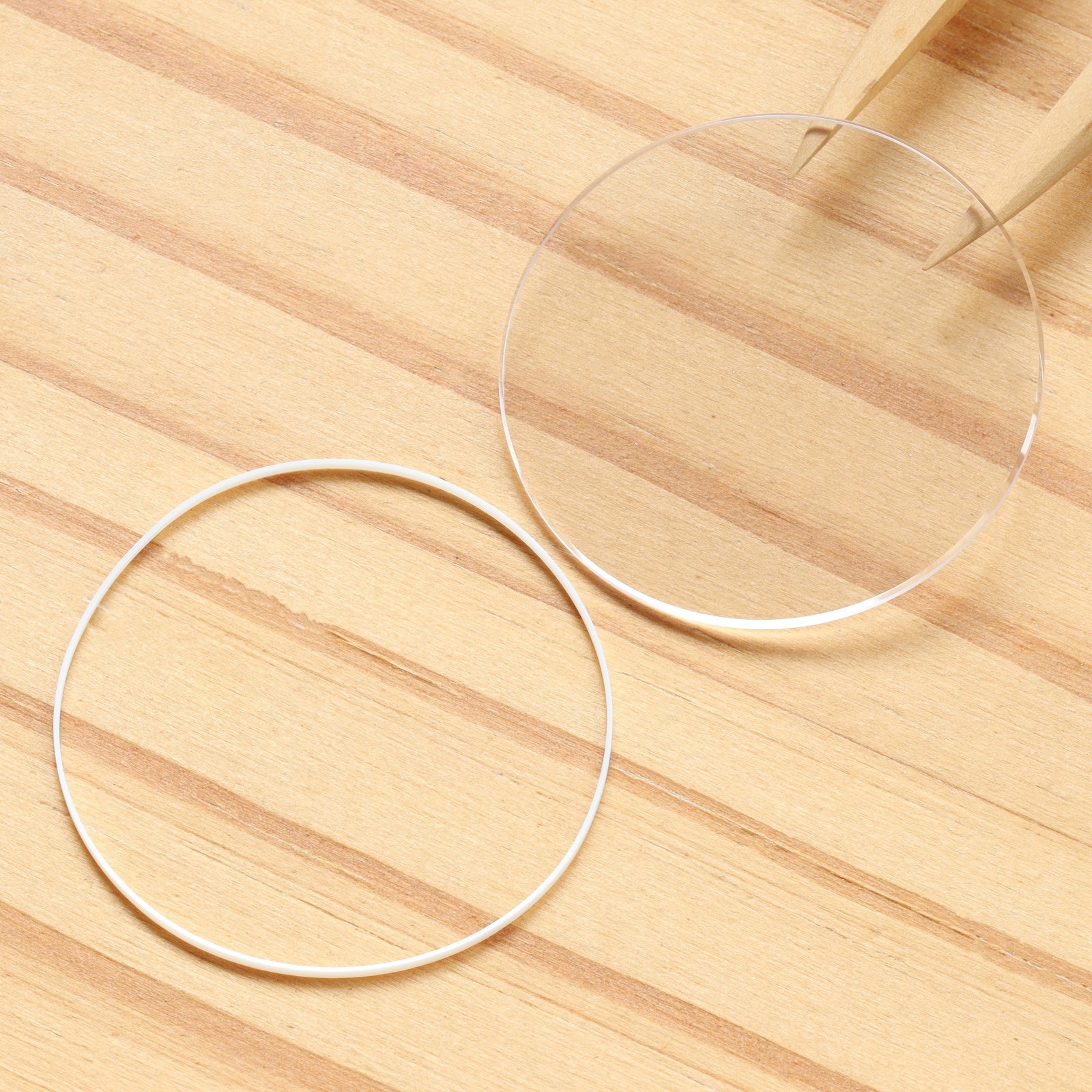 Round Flat Watch Sapphire Crystal&Gasket for Chopard Happy Spirit 207154 32mm Glass
