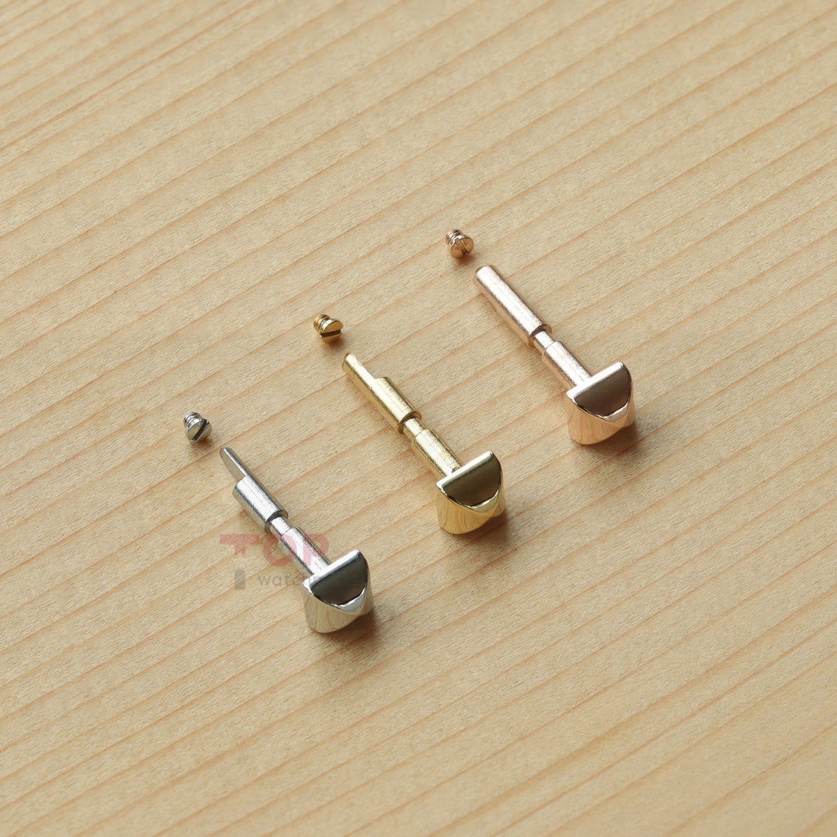 18K Rose Gold/Stainless Steel Watch Band Screw Tube Pin for Cartier Pasha WJ120151 42mm Watch