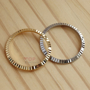 Steel Engine Turn Fluted Bezel Insert Dog Toothed Ring Bezel Pad for Rolex Datejust 36mm Watch