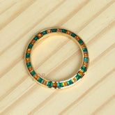 Synthetic Emerald & Orange Gemstone Watch Bezel for Rolex Daytona 40mm Watch