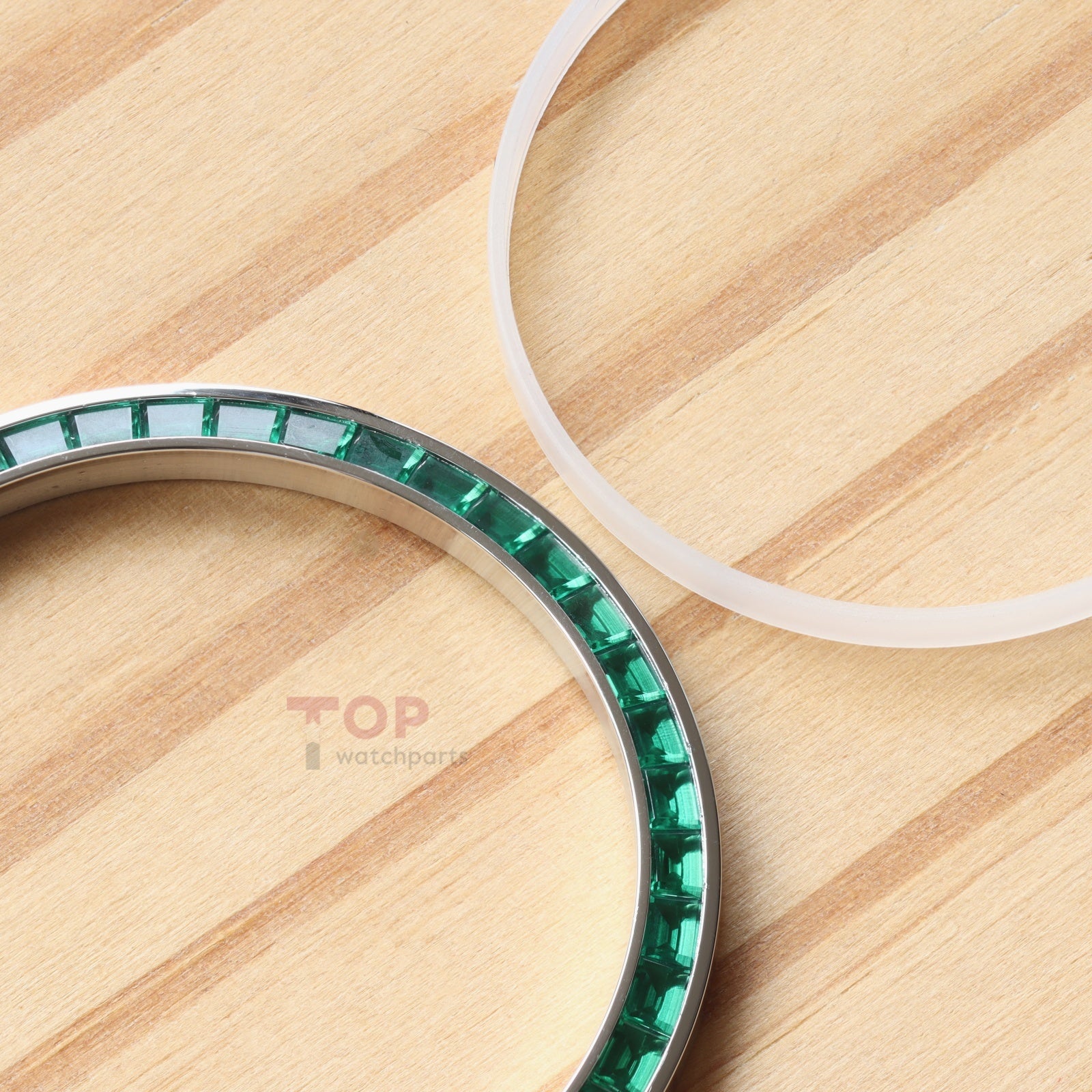 Synthetic Blue Sapphire & Emerald Watch Gemstone Bezel for Rolex Datejust 36 1262xx 36mm Watch Insert