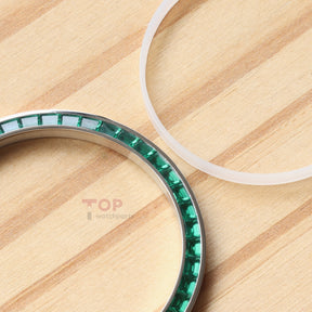 Synthetic Blue Sapphire & Emerald Watch Gemstone Bezel for Rolex Datejust 36 1262xx 36mm Watch Insert