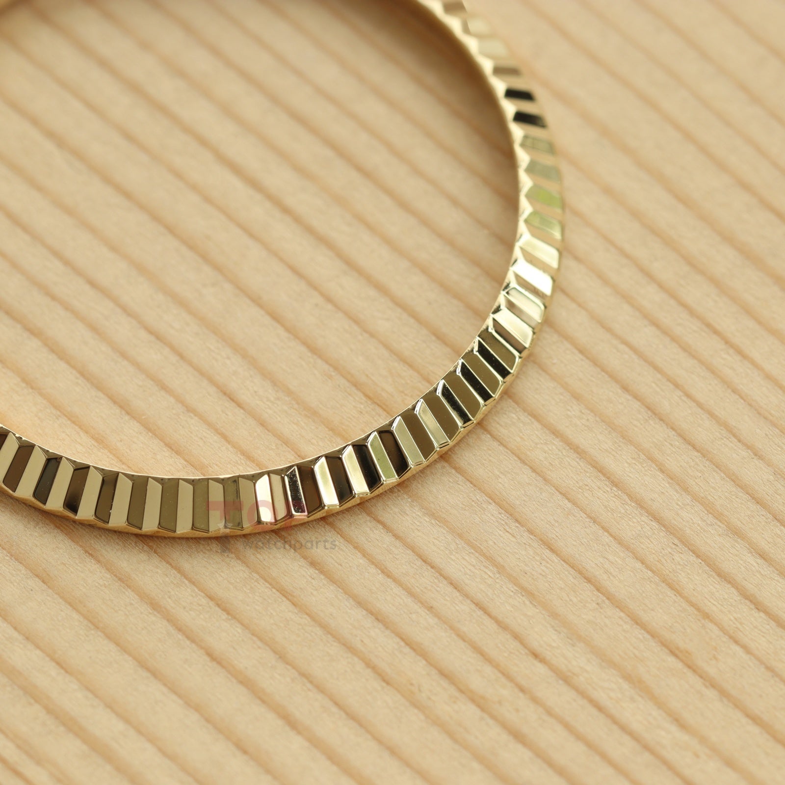 18K Gold Watch Bezel for Tudor 74033 Prince Date 34mm Fluted Ring