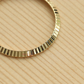 18K Gold Watch Bezel for Tudor 74033 Prince Date 34mm Fluted Ring