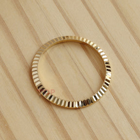 Steel Engine Turn Fluted Bezel Insert Dog Toothed Ring Bezel Pad for Rolex Datejust 36mm Watch