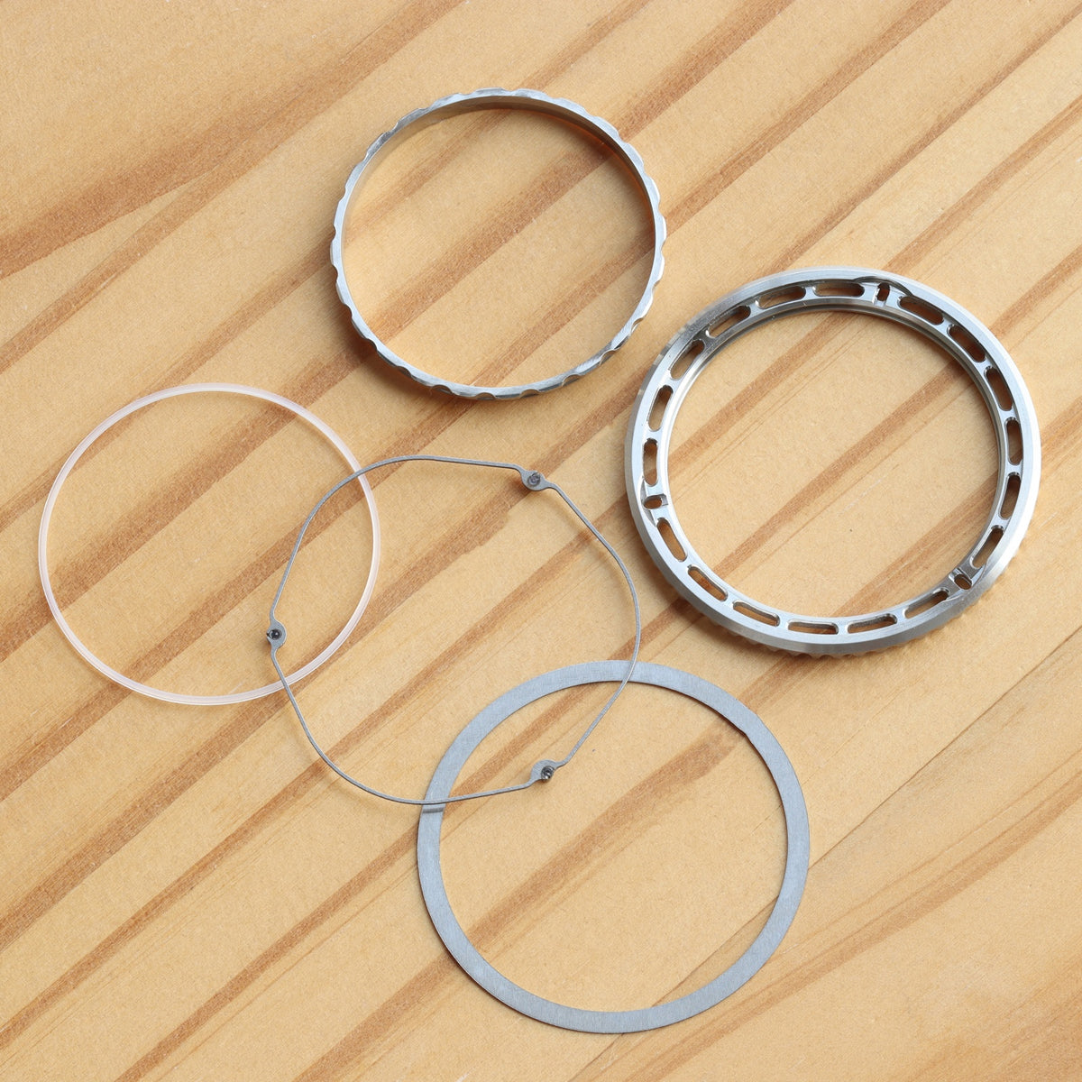 Fluted Bezel+Rubber Bezel Gasket+Click Spring+Tension Spring+Retaining Bezel for Rolex GMT-Master II 126710/116710