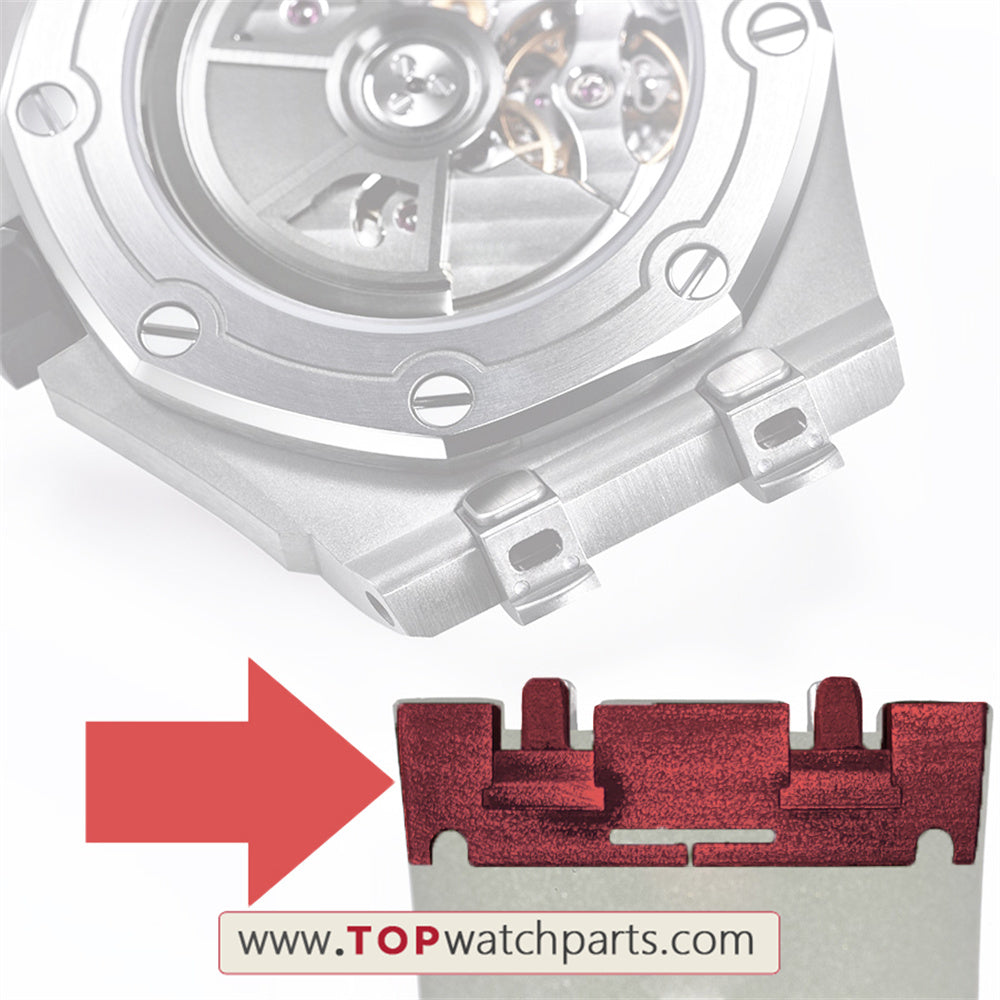 strap metallic inserts inside for AP Audemars Piguet ROO Diver automatic watch leather band