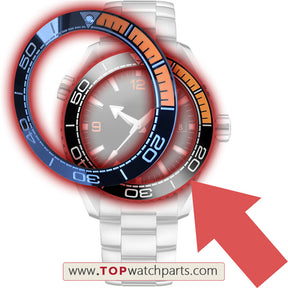 Ceramic Watch Bezel for OMG Omega Seamaster Planet Ocean Chronograph 600M 45.5mm Watch Insert