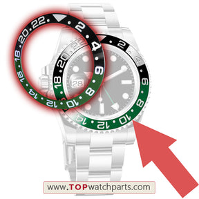 126720 schwarz-grüne Keramiklünette für Rolex GMT-Master II Oystersteel Rechtshänderuhr