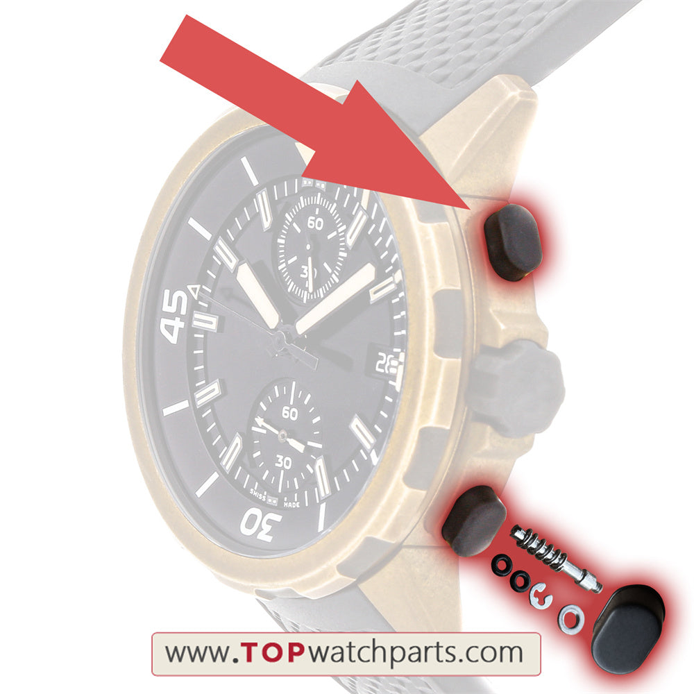 black matte watch pusher for IWC Aquatimer Chronograph watch push button parts
