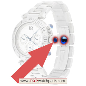 Watch crown blue sapphire dot for Cartier pasha watch crown