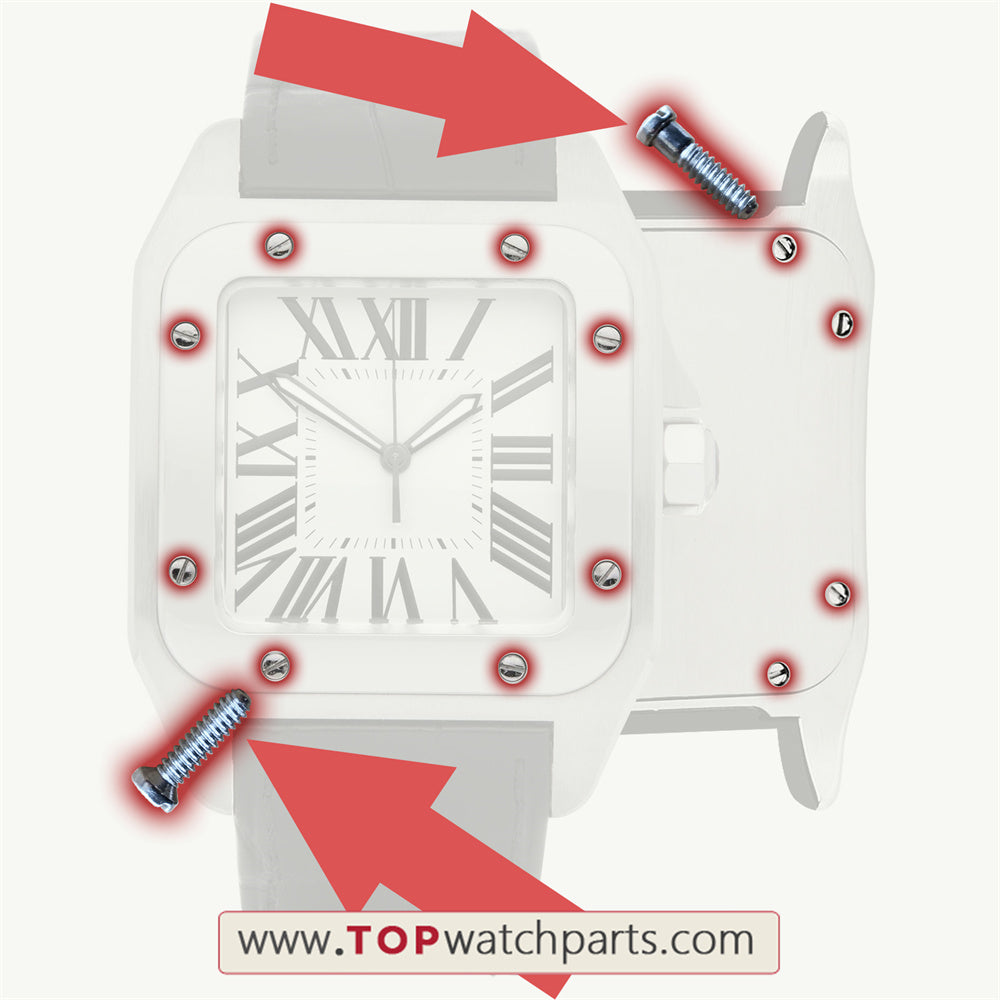 2656 watch bezel case back screw for Cartier Santos 100XL M 2878 watch case screws