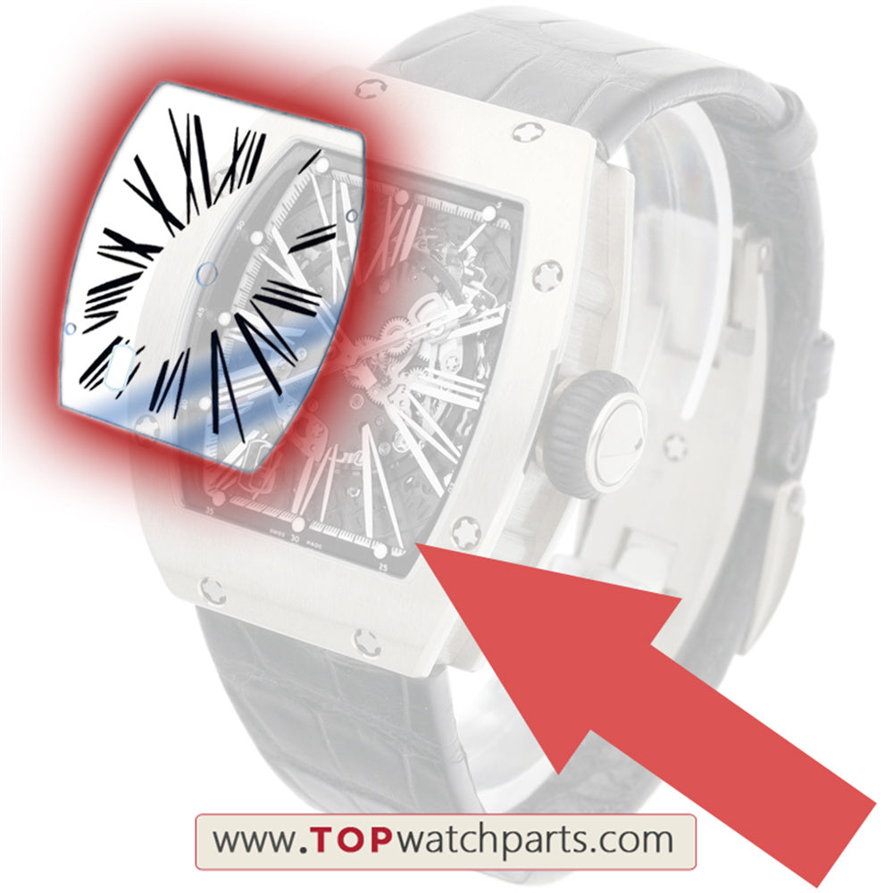 AR coating Roman numeral Sapphire Crystal watch dial for Richard Mille RM023 watch