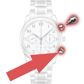 دافع زر فولاذية لساعة Longines Master Collection EVIDENZA L2.759.4 الأوتوماتيكية