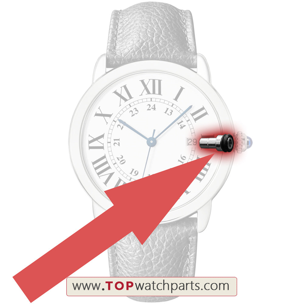 waterproof steel crown tube for Ronde De Cartier automatic watch