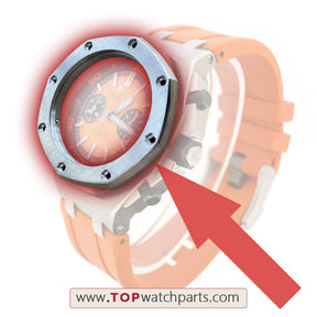 brushed steel bezel for AP Audemars Piguet ROO Royal Oak Offshore Diver 26730st Chronograph watch