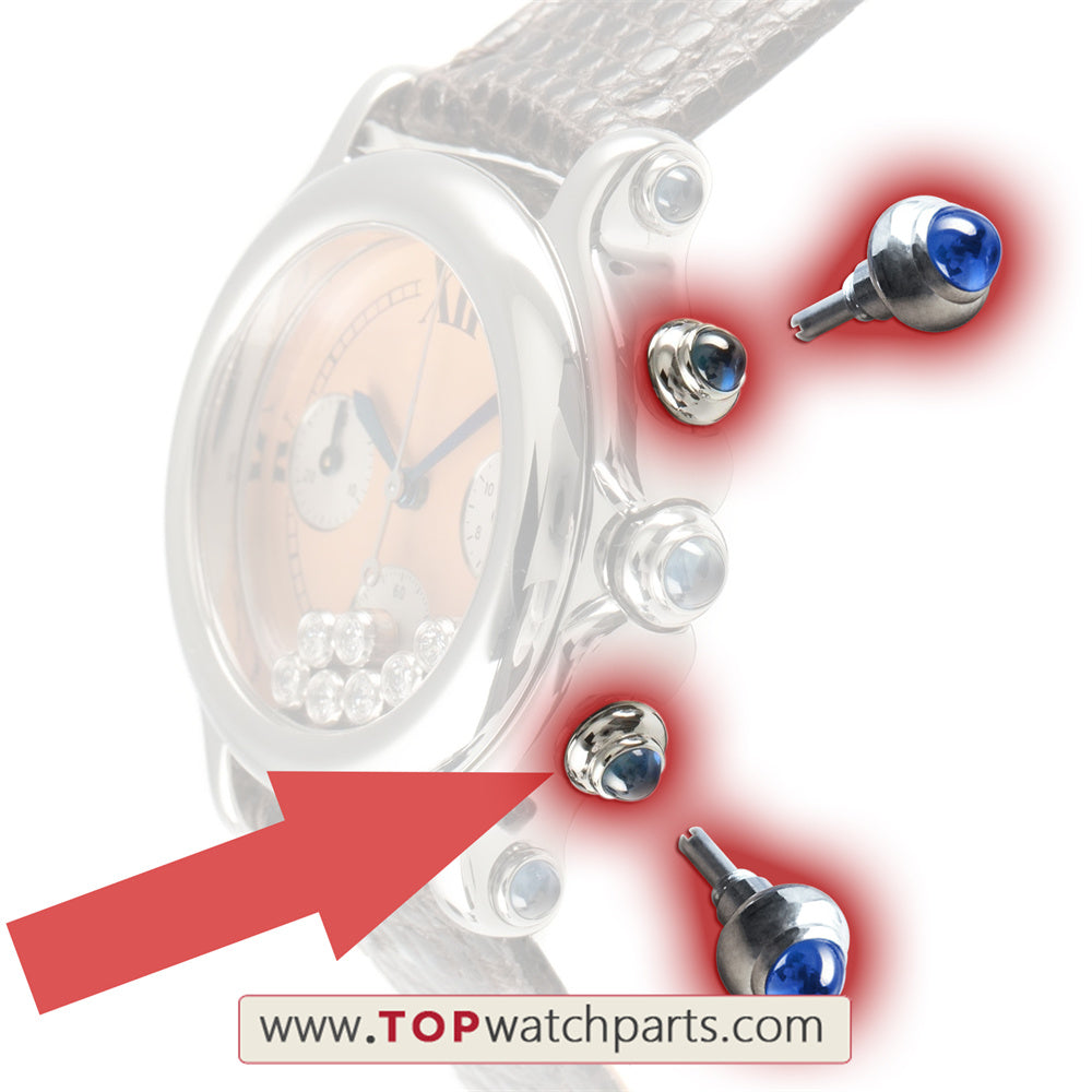 steel pusher for Chopard Happy Sport Diamanten Chronograph quartz watch
