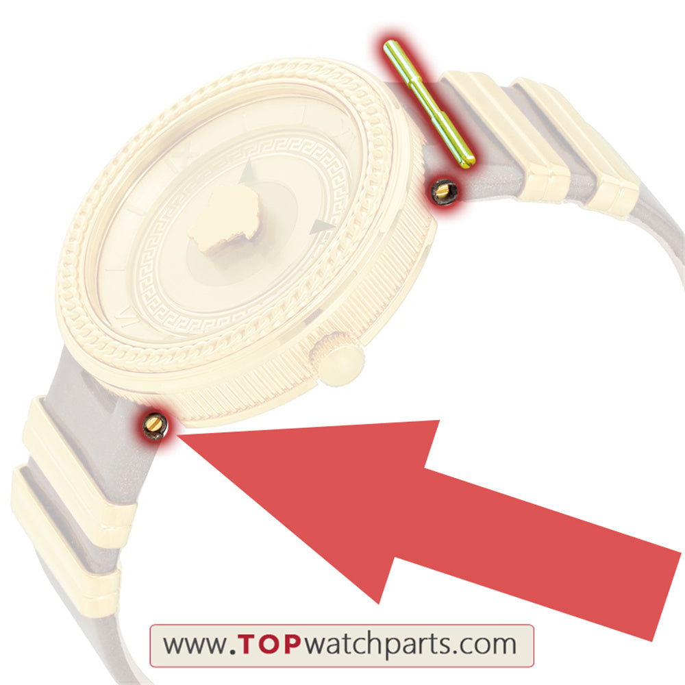 watch case screw tube rod for Versace V-meta lady watch lug link kit