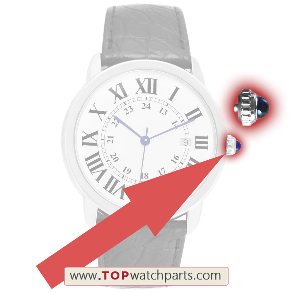 sapphire crystal watch crown for Cartier Ronde 42mm man watch (3517)
