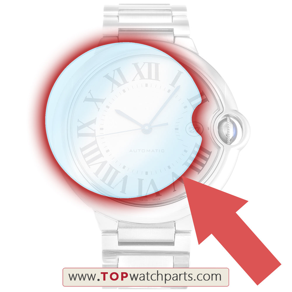 sapphire watch glass crystal for Cartier Ballon Bleu 28/33/36/42/44mm watch