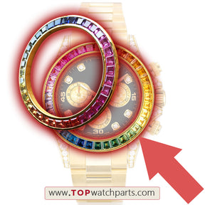 Rainbow Watch Bezel Inserts Fit for Rolex Daytona 40mm Watch upgrade modification parts