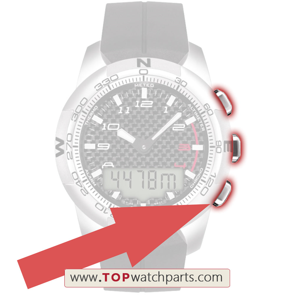 Titanium watch pusher for Tissot T-Touch II Men's Analog-Digital T047.420 Watch button