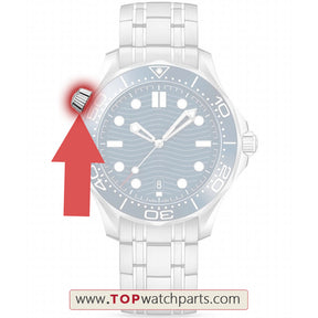 10 o'clock "He" waterproof helium crown for Ω OMG Omega Seamaster Diver 300M 210 watch parts