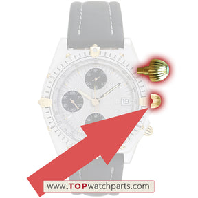 pumpkin screw push watch crown for Breitling Chronomat blackbird watch