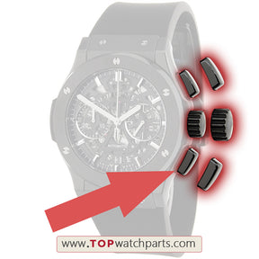 steel instead ceramic push button cap for HUB Hublot Classic Fusion Chronograph 521 watch pusher cover parts