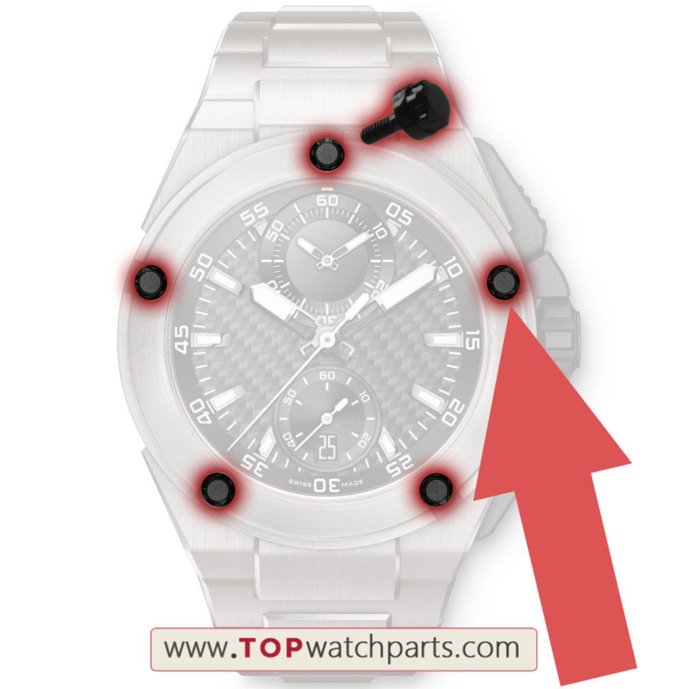 black watch bezel hexagram screw for IWC INGENIEUR FAMILY 45mm-46mm watch case/bezels