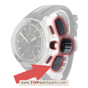 rubber watch pusher paster sticker crown cover for TAG HEUER AQUARACER CAK2111 automatic watch