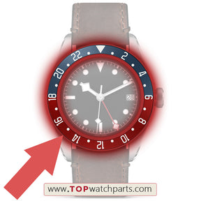 Blau-rote, schwarz-rote Koks-Uhrenlünette für die Uhr Tudor Black Bay GMT M79830