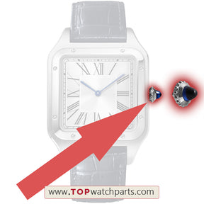 sapphire crown for Cartier Santos Dumont 46.6X33.9mm manual watch
