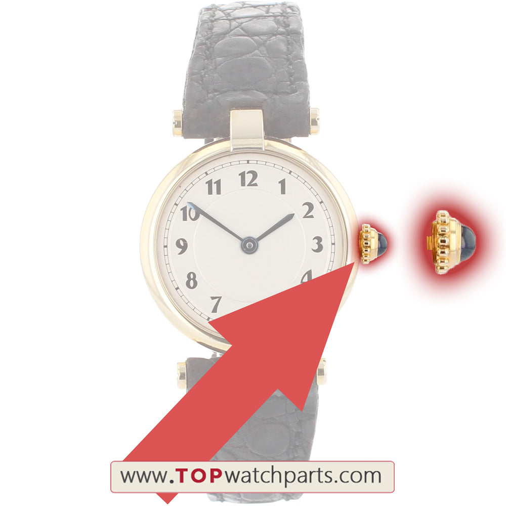 Sapphire watch crown for Cartier Must Vendome tank Vermeil Quartz watch