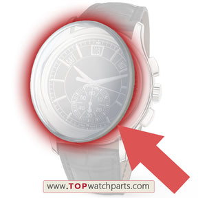 حشية زجاج كريستال ياقوتي لمضاعفات PP Patek Philippe التقويم السنوي كرونوغراف 5905 ساعة