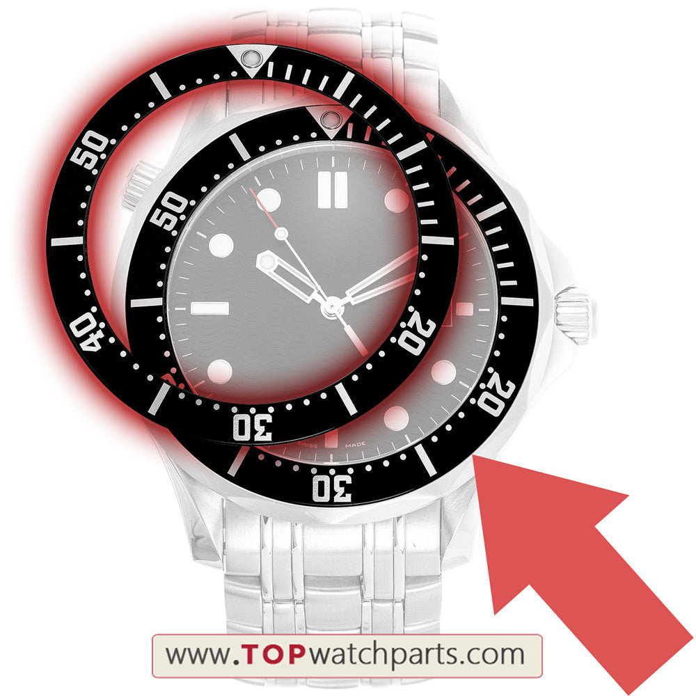 38mm Luminous Aluminum watch bezel insert for Omega Seamaster automatic watch case parts