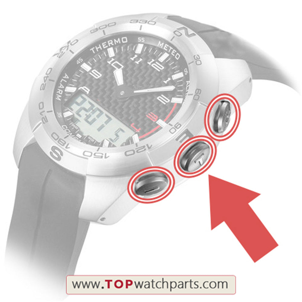 titanium watch button pusher for Tissot T-Touch Expert Titanium T013.420 Compass watch