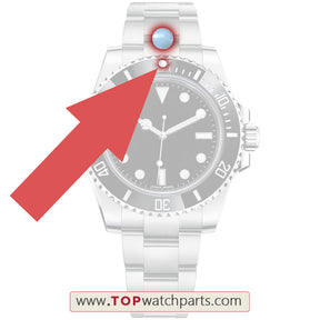 الخرز الأزرق والأخضر الياقوت الكريستال noctilucent للساعة التلقائية Submariner روليكس