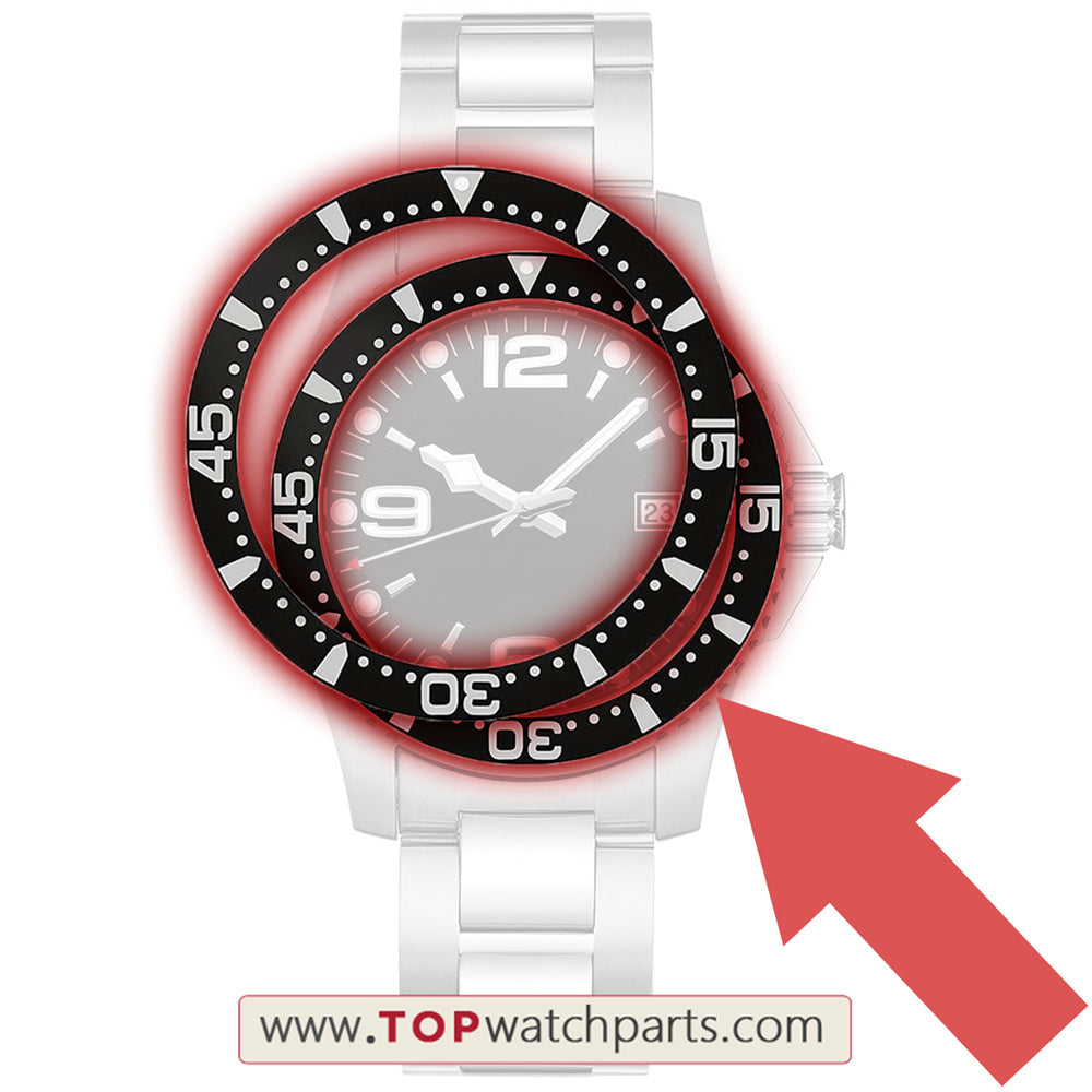 Aluminum bezel for Longines Sports Hydroconquest L3.841.4 44mm automatic watch
