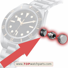 steel waterproof crown for Tudor Black Bay 39mm automatic watch M79030