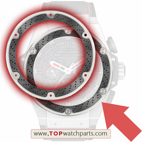 steel+carbon fibre bezel for HUB Hublot King Power 48mm watch