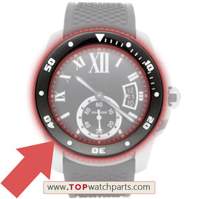 ceramic bezel for Calibre de Cartier Diver 3729 42mm automatic watch