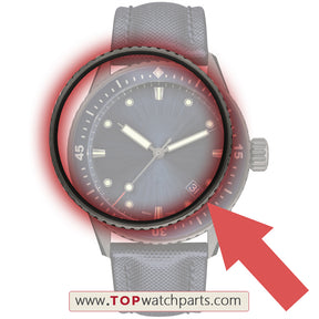 Tooth Fluted ceramic bezel for Blancpain Fifty Fathoms Bathyscaphe 5000  Mens' Watch