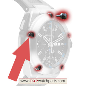 6 prongs plum flower watch bezel screw for IWC INGENIEUR FAMILY DOUBLE CHRONOGRAPH wacth case