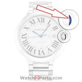 sapphire crystal (blue zircon) for Cartier Ballon Bleu watch crown parts