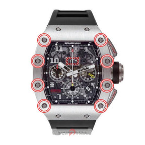 5 prongs RM watch bezel screw for Richard Mille watch bezel case back screws parts