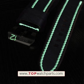 24mm  Luminous horsehide watch leather band for Panerai Luminor watch strap belt - topwatchparts.com