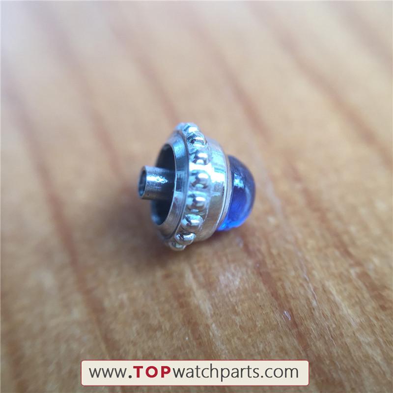 blue Sapphire Crystal watch crown for Cartier Tank / Ronde lady's watch - topwatchparts.com